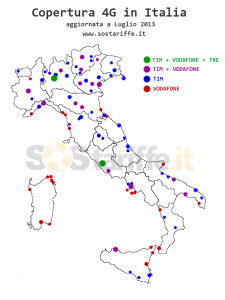 Diffusione 4G in Italia e principali mete turistiche
