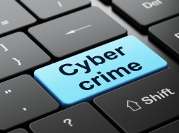 Security concept: Cyber Crime on computer keyboard background