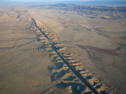 Aerial of the San Andeas Fault.