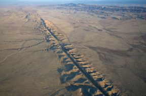 Aerial of the San Andeas Fault.